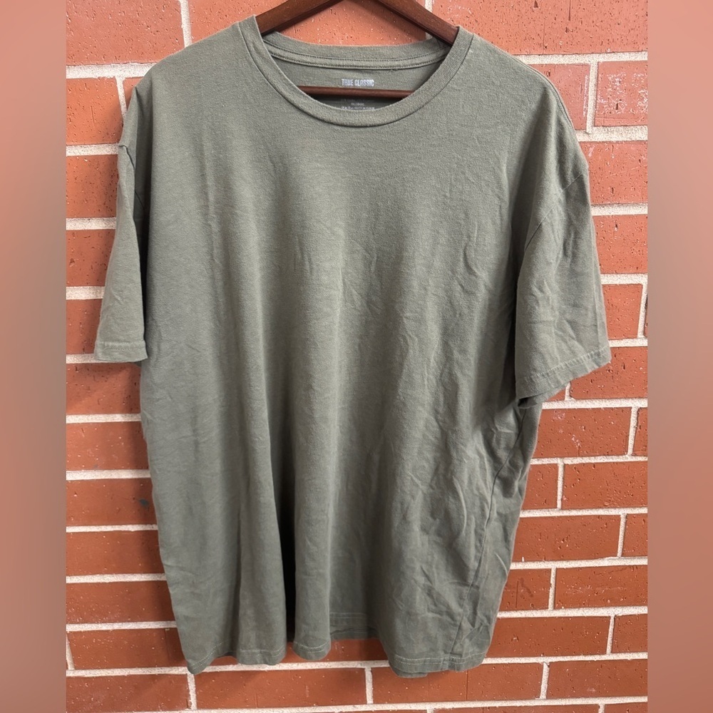 True Classic Crewneck T-Shirt Olive Green Soft Stretch Athletic Fit Men's XL